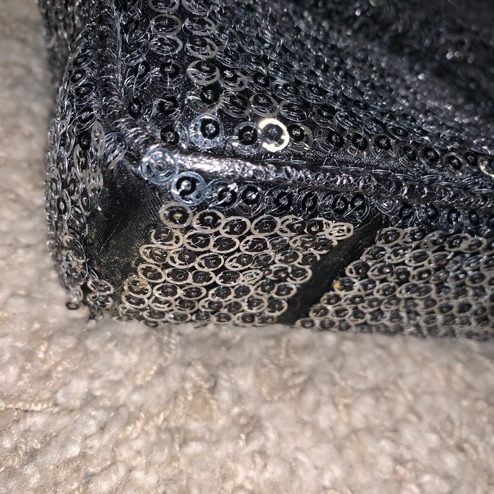 Chanel Sequin Handbag Clutch Silver Classic Bag - Picture 2 of 8